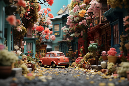 梦幻的街道背景图片