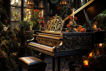 古典的钢琴背景图片