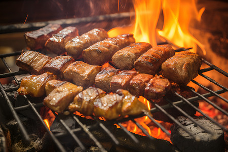 美味烤肉背景图片