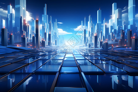 未来幻境的城市建筑背景图片