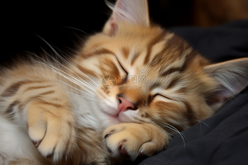睡梦中的小猫咪图片