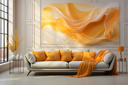 温暖的沙发装饰背景图片