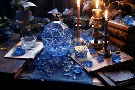 蓝色水晶的魔幻之旅背景图片