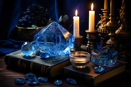 神秘蓝色水晶背景图片