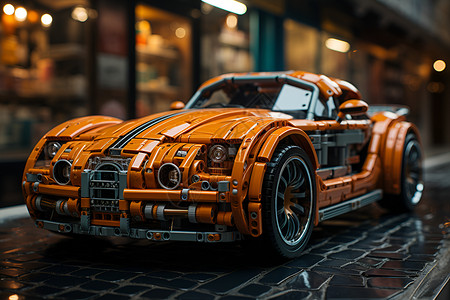 橙色汽车玩具背景图片