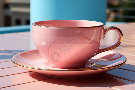 粉色的陶瓷杯子背景图片