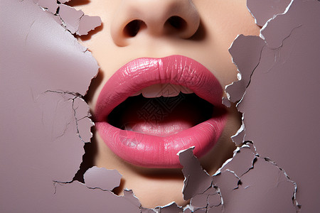 女性的嘴唇弥散着艺术气息背景图片