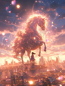 魔幻城市的战马背景图片
