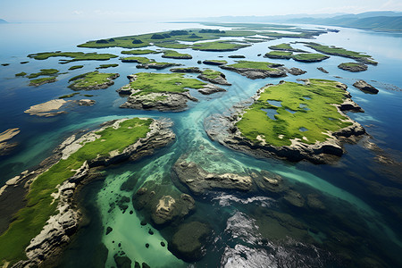 海水高清素材高清航拍海湾背景