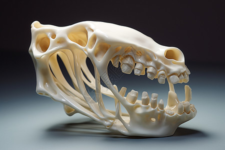 一个拥有巨大下颚的骨骼背景图片