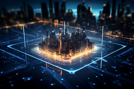 未来都市的数码科技背景图片