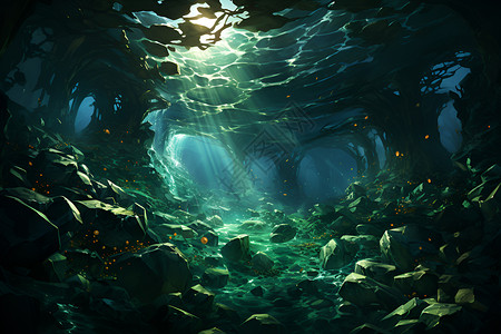 奇怪的海底的自然奇怪插画