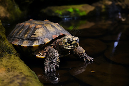 岩石上的乌龟背景图片