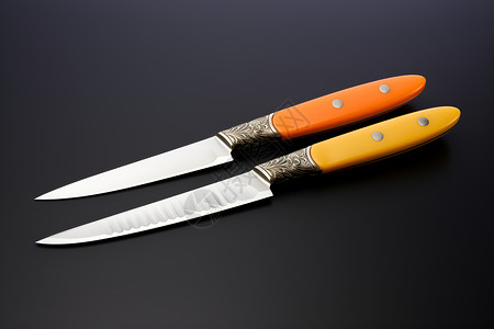 刀子餐具两把刀子背景