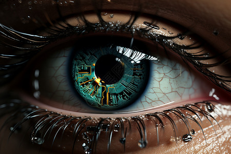 人工智能的瞳孔识别技术背景图片