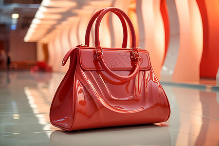 优雅时尚的红色手提包背景图片
