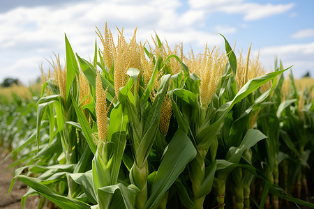 农业种植的玉米田野背景图片