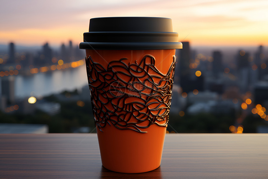 美观花纹的咖啡杯图片