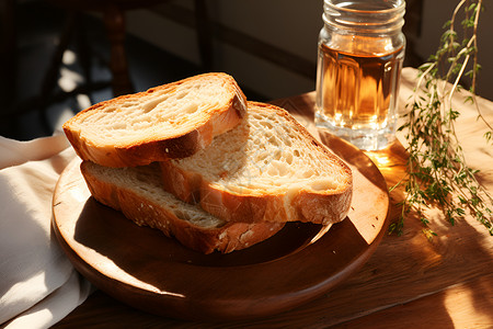 经典的西式吐司面包背景图片