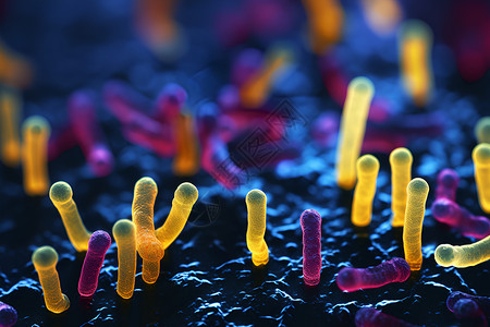 医学研究的细菌概念图背景图片