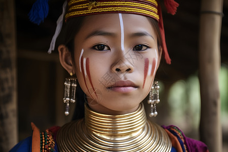传统文化的傣族菇娘背景图片