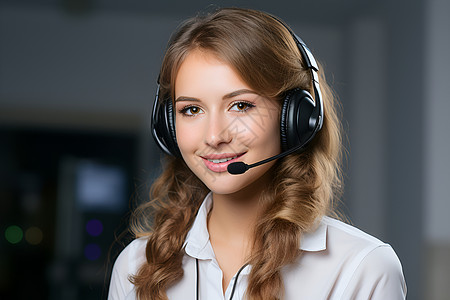 职场中的女性接线员背景图片