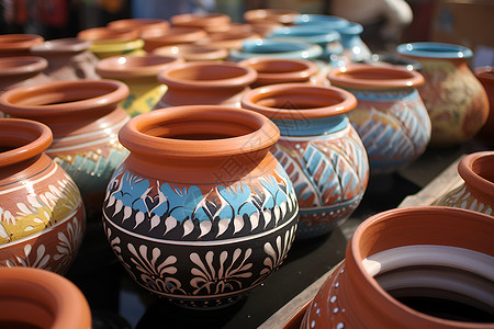 传统制造传统工艺的陶艺商品背景