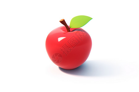 艳红苹果的卡通插图高清图片