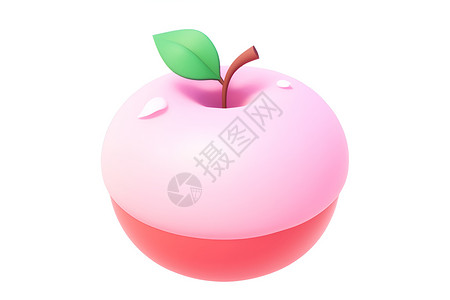 粉红苹果的创意插图背景图片