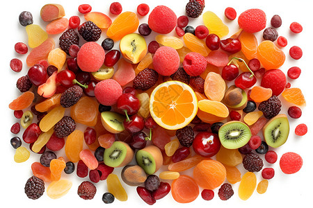 五彩斑斓的水果干背景图片