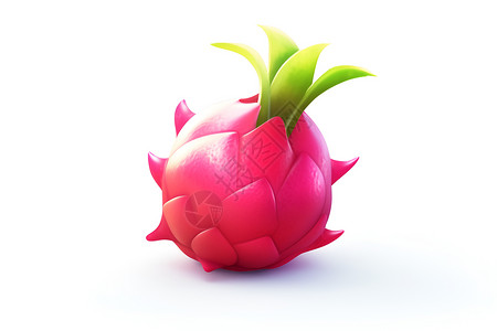 创意火龙果背景粉红色的火龙果图标插画