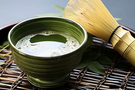 健康饮食的抹茶饮品背景图片