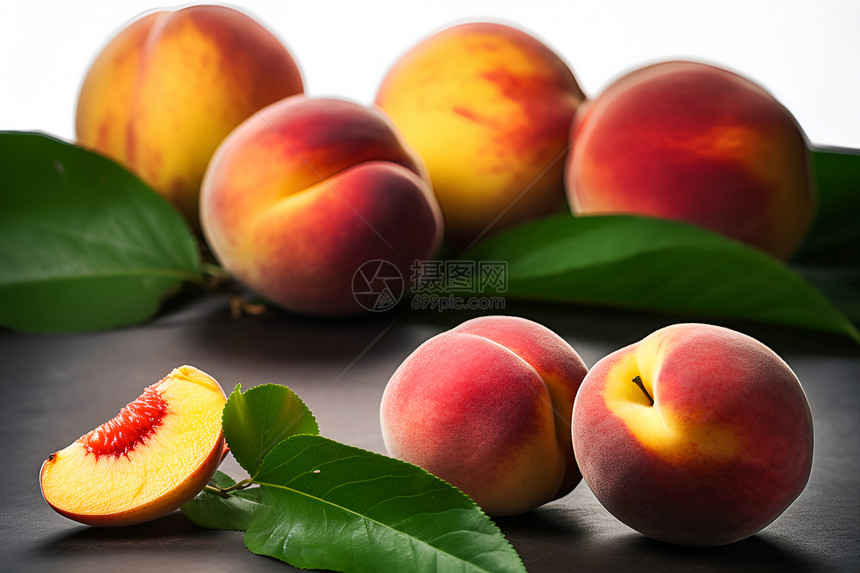 成熟的桃子水果图片