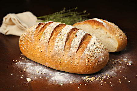麦香四溢的小麦面包背景图片