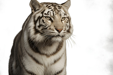 白色背景下的老虎背景图片
