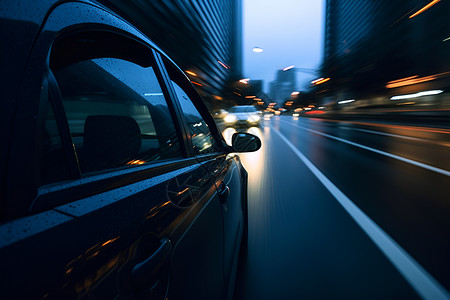 陆行路上夜晚道路上行驶的车辆背景