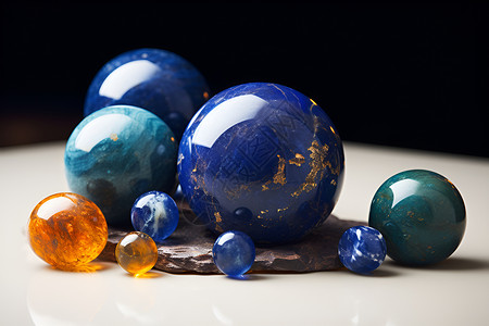 珠宝石头素材蓝色的矿物质宝石背景