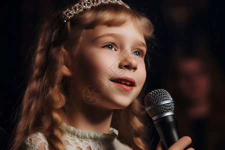 唱歌的小女孩高清图片