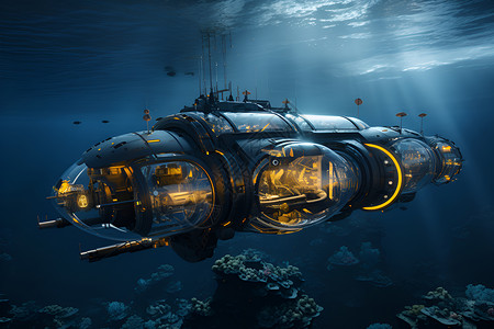 浮潜与未来世界背景图片