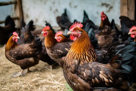 乡村农业养殖的养鸡场背景图片