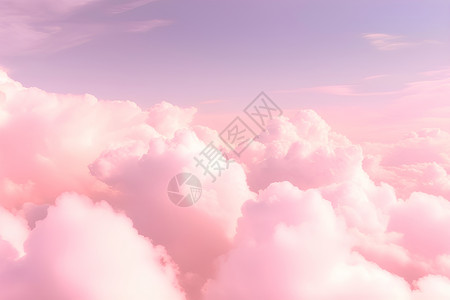 天空上云彩天空中的粉色云朵设计图片