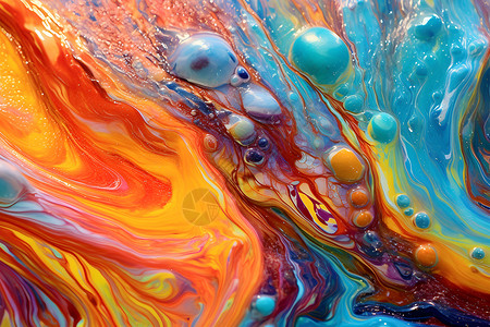 绚丽绘画缤纷色彩的液体绘画设计图片