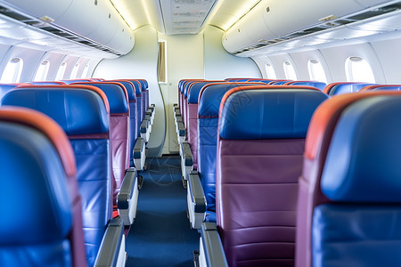 安全乘坐的飞机客舱背景图片