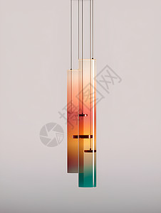 色彩斑斓的玻璃风铃背景图片