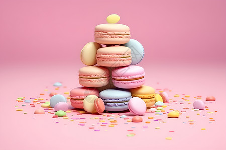 多彩的法式甜点背景图片