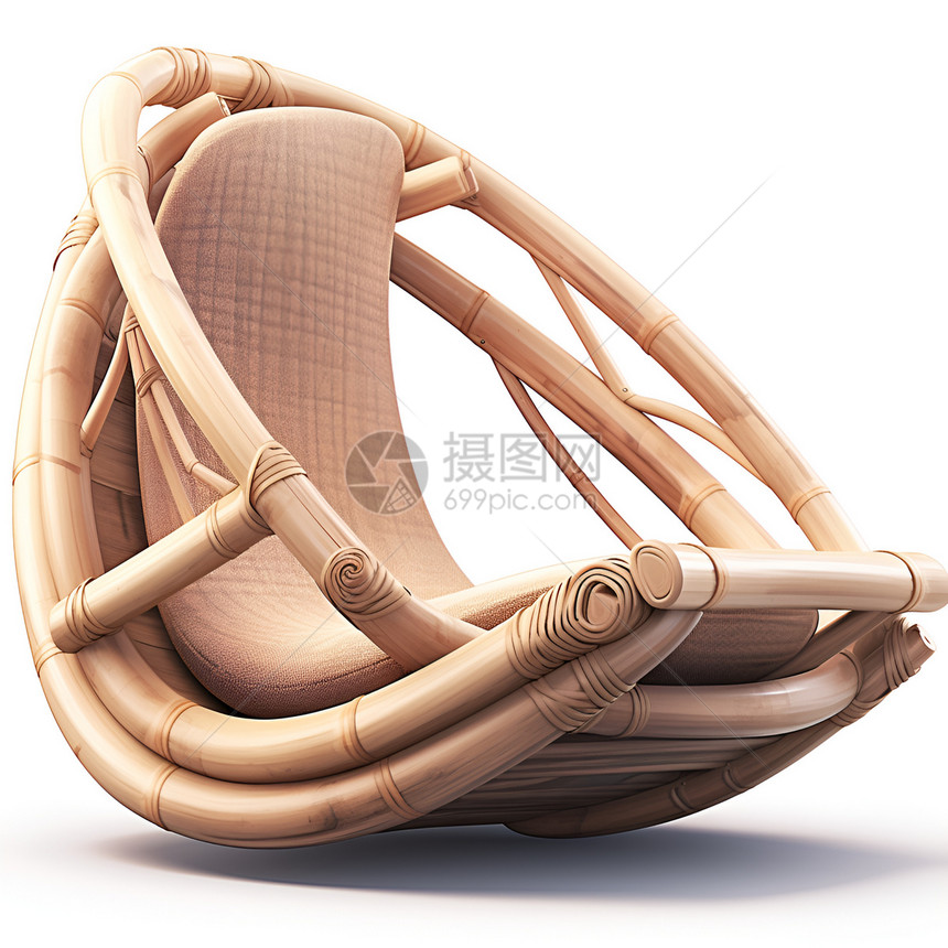 工业设计竹质椅子图片