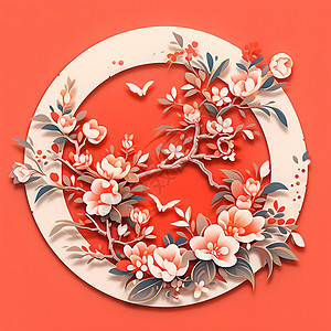 中国精美剪纸艺术品背景图片