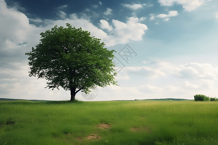 绿野孤树背景图片