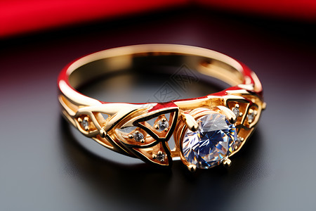 宝石镶嵌的华丽戒指背景图片