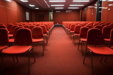 红色会议素材红色椅子的教室背景